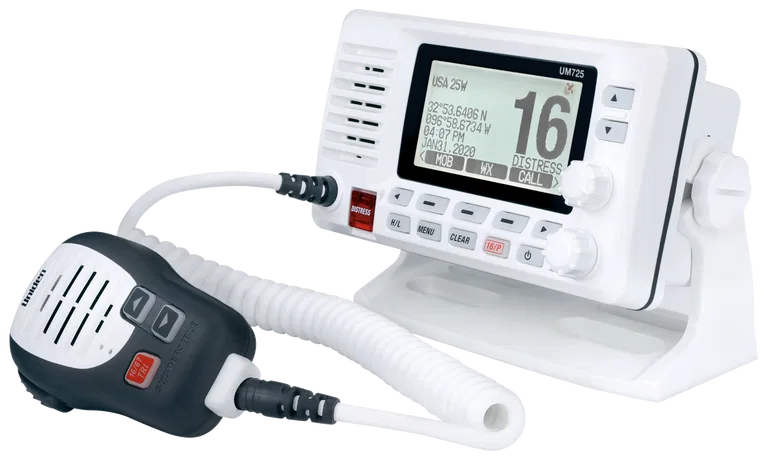UM725G – UNIDEN AMERI VHF Radio, Fixed Mount United States/ Canadian/ International Channels 1/25 Watt 10 NOAA Weathe...